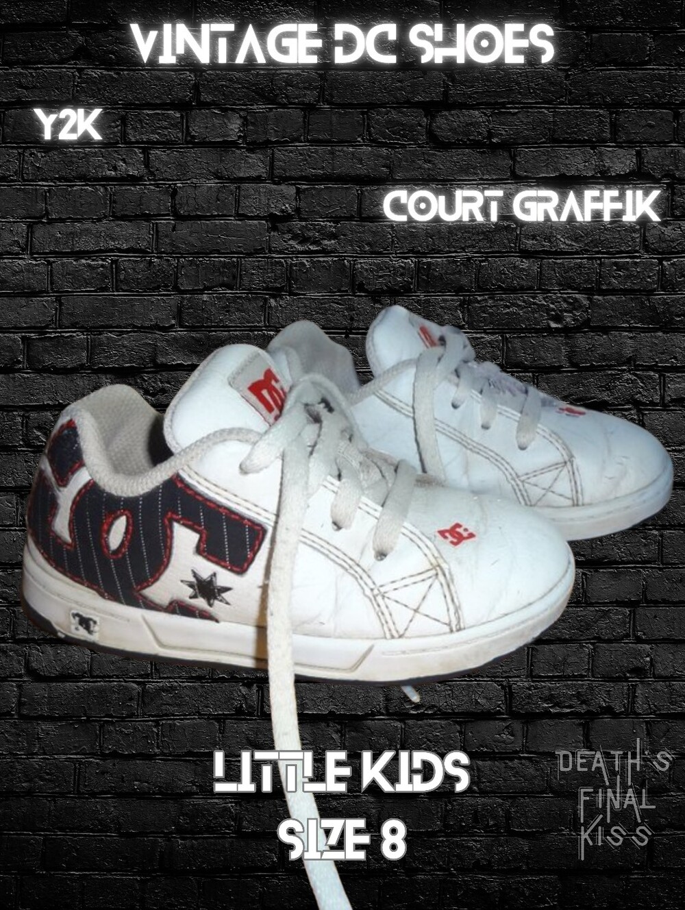 DC Shoes Court Graffik pinstriped skate sneakers skateboard toddler preschool 8